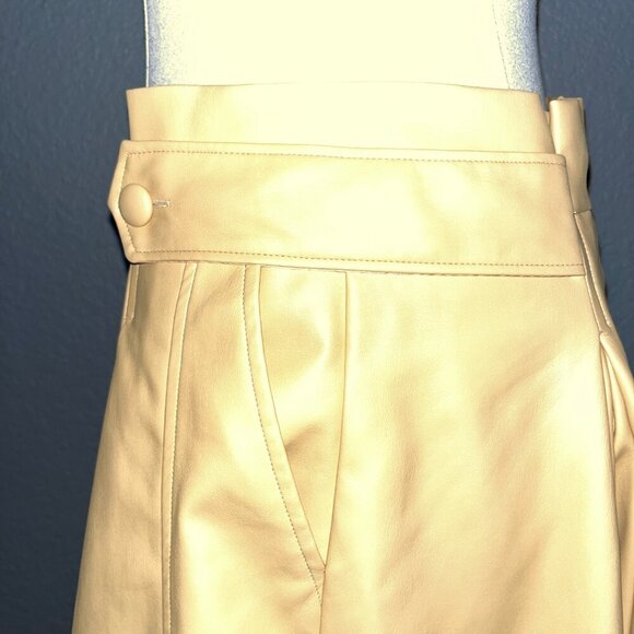 ANTHRO ANTHROPOLOGIE RYEGRASS REAL PECAN FAUX LEATHER FULL MIDI SKIRT. EUC  6 - Picture 6 of 12